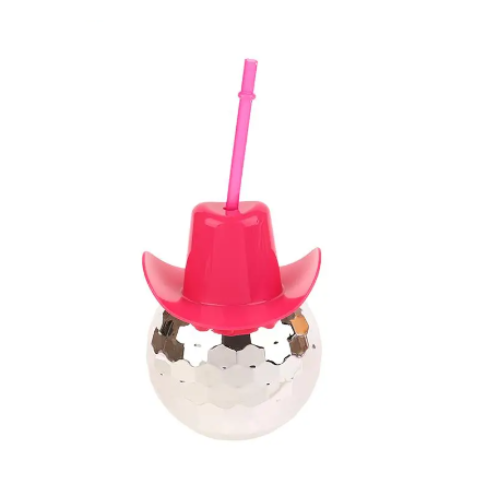 Disco Ball Cup with Straw