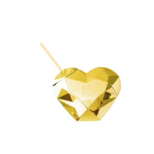 Heart Shaped Disco Cup with Straw