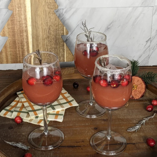 Cranberry Ginger Fizz mocktail ingredients - cranberry juice and ginger beer