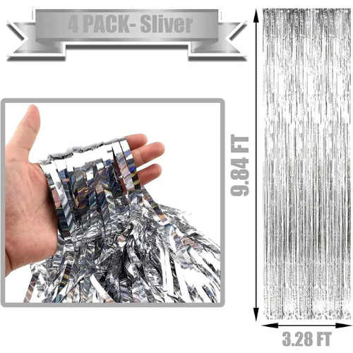 Metallic Tinsel Foil Fringe Curtains