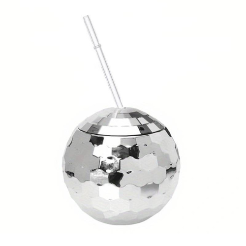 Disco Ball Cup with Straw