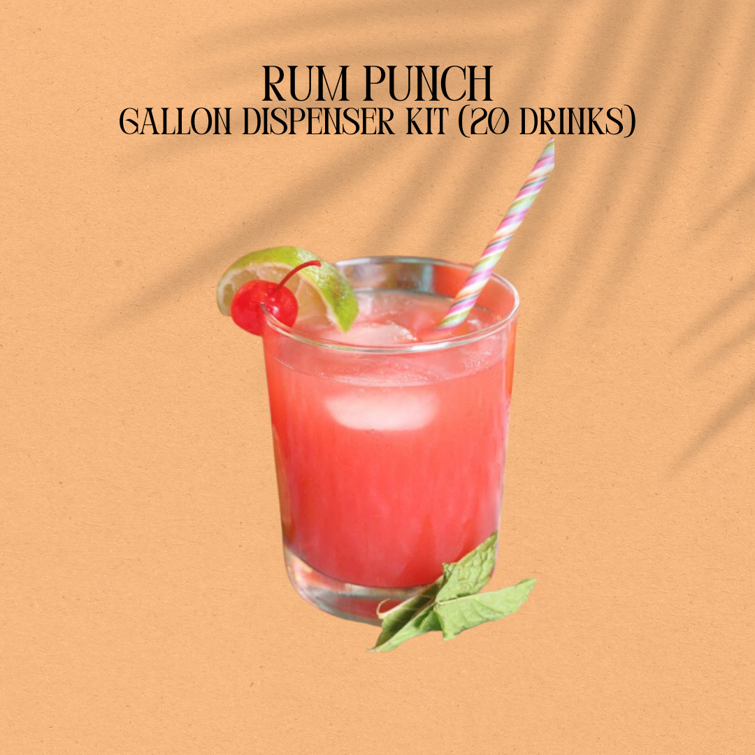 Rum Punch Party Pitcher Kit with coconut rum, pineapple juice, and grenadine