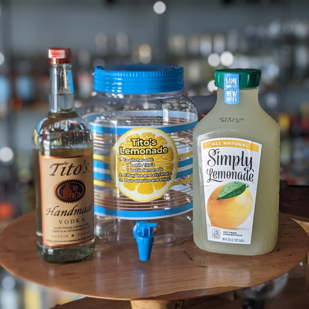 Tito's Lemonade ingredients - Tito's Handmade Vodka and fresh lemonade