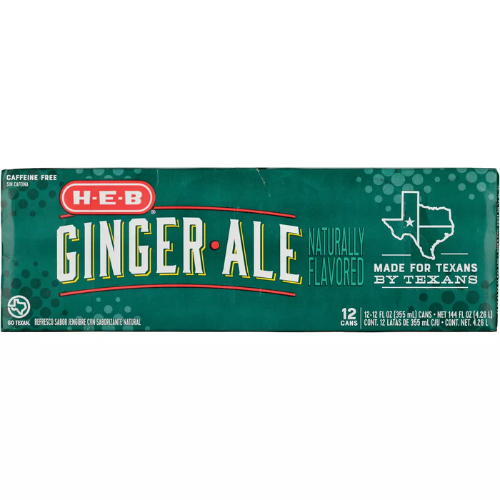 HEB Ginger Ale Soda • 12 Pack 12oz Can