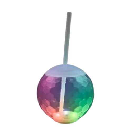 Disco Ball Cup with Straw